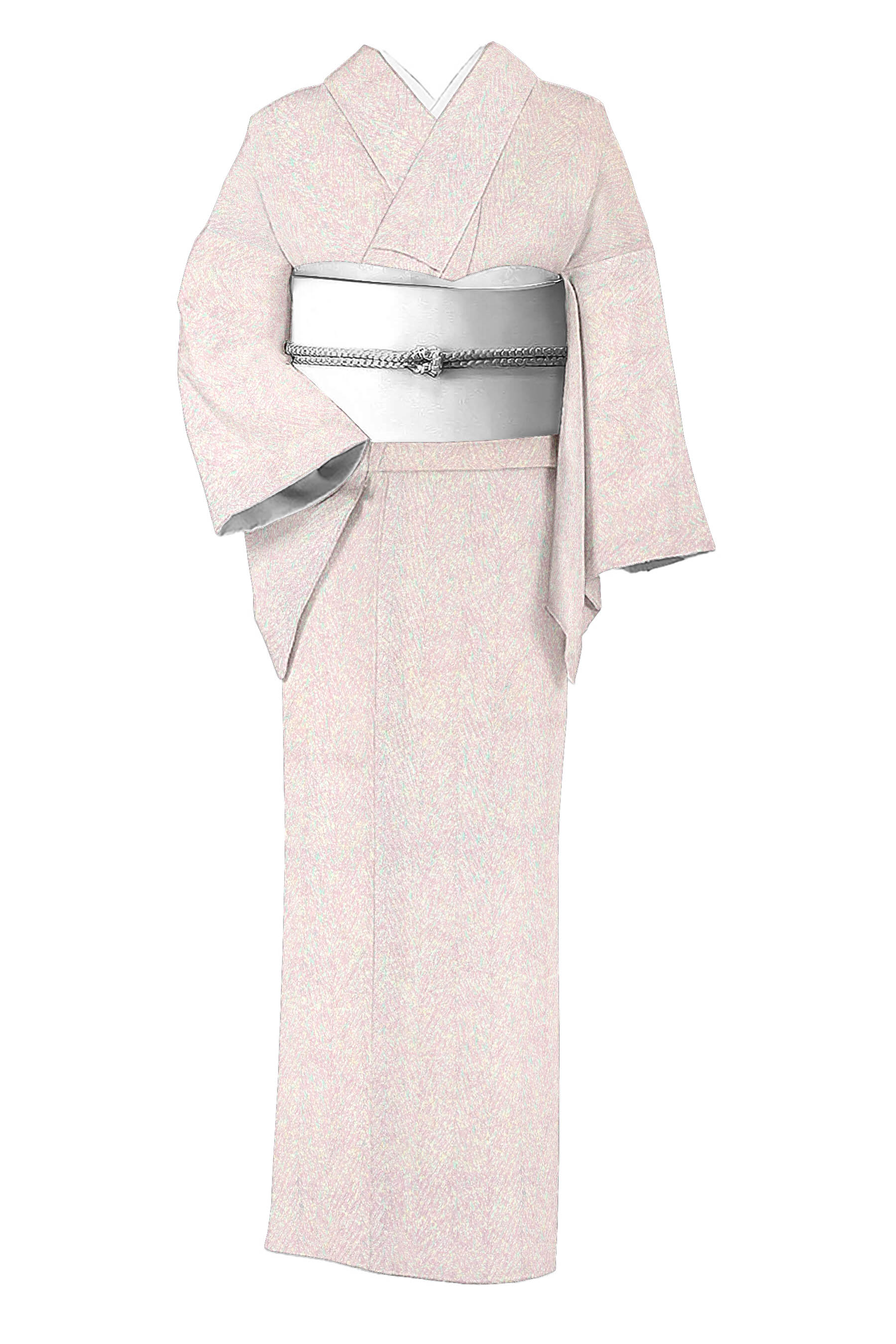 【20％OFFクーポン券客体】藤娘きぬたや  ≪御仕立てもの売り上げ金・中古美品≫仕立て上げる小紋「へリンボーン」 絞りのつら構え気が大きいに 身たけ155.5裄65.9