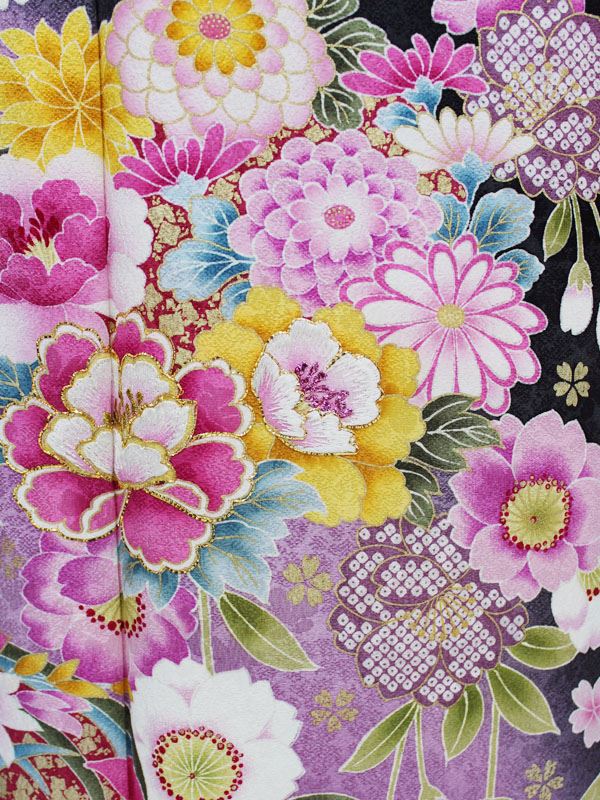 レンタル 22年 成人式 振袖 レンタル 安い ネット 着物 高級 正絹 呉服屋 黒 格安 フルセット 身長159cm 168cm 牡丹 菊 花 Nr 149 全国配送 宅配レンタル 通販 レトロ モダン おしゃれ 可愛い Painfreepainrelief Com