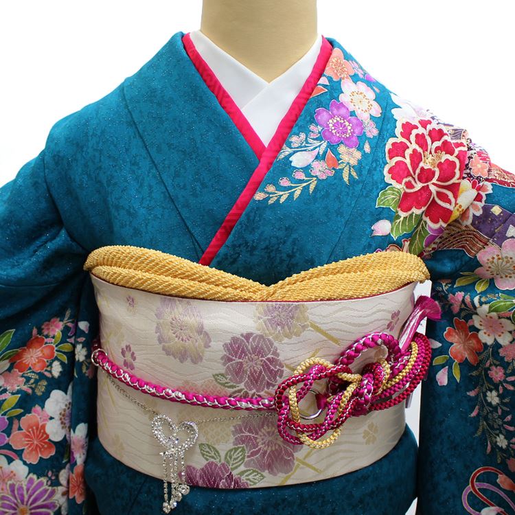お買い物マラソン レンタル 22年 成人式 振袖 レンタル 安い ネット 着物 高級 正絹 呉服屋 緑 格安 フルセット 身長155 160cm 花 鞠 熨斗 Nr 211 全国配送 宅配レンタル 通販 レトロ モダン おしゃれ 可愛い Av Drop Com