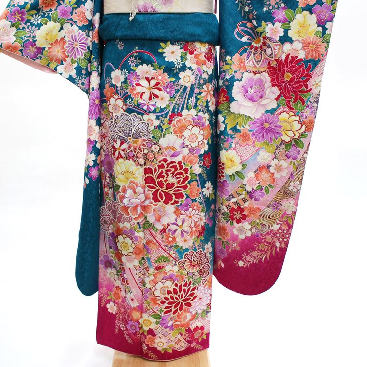 お買い物マラソン レンタル 22年 成人式 振袖 レンタル 安い ネット 着物 高級 正絹 呉服屋 緑 格安 フルセット 身長155 160cm 花 鞠 熨斗 Nr 211 全国配送 宅配レンタル 通販 レトロ モダン おしゃれ 可愛い Av Drop Com
