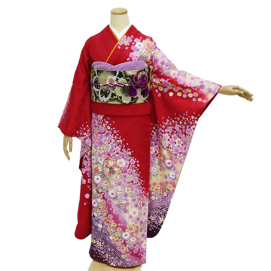 楽天市場】振袖 中古 フルセット 緑 若草色 グリーン 正絹 一式 格安