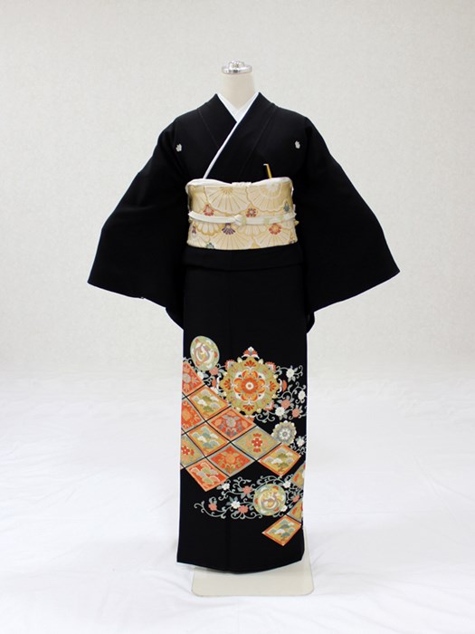 黒留袖 5点セット 親族 結婚式 披露宴 母 袋帯 フルセット 袷 着物 和装 レンタル】黒留袖 着物セット きもの フォーマル 結婚式着物