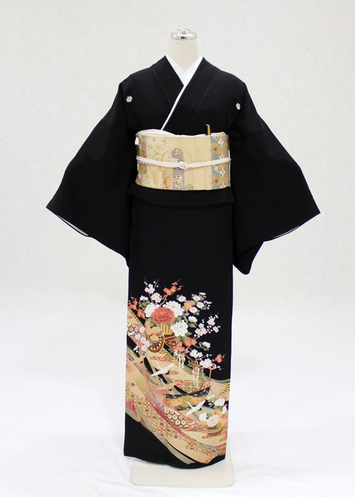 黒留袖 親族 結婚式 披露宴 母 袋帯 フルセット 袷 着物 和装 ウェディング 袷 着物帯 2点セット 黒留袖 親族 結婚式 披露宴 母 袋帯 フル