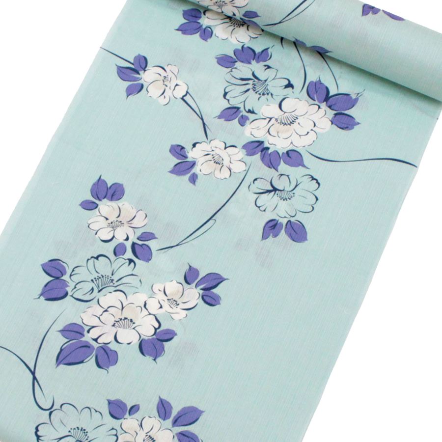 楽天市場】日本製 浴衣 反物 生地 教材用 レディース 青 ブルー