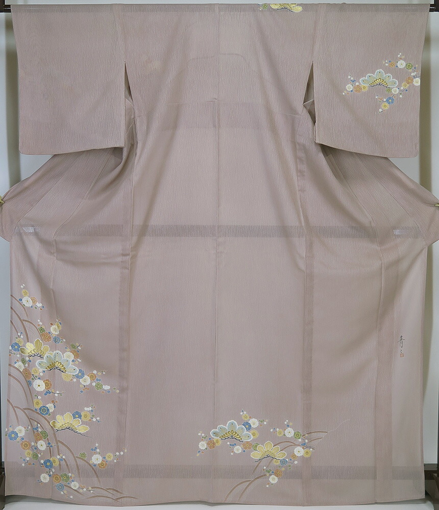 ■夏物 誂え流れ 未当てはめる品 松井青々 紗  短い訪問着 ハギレなし