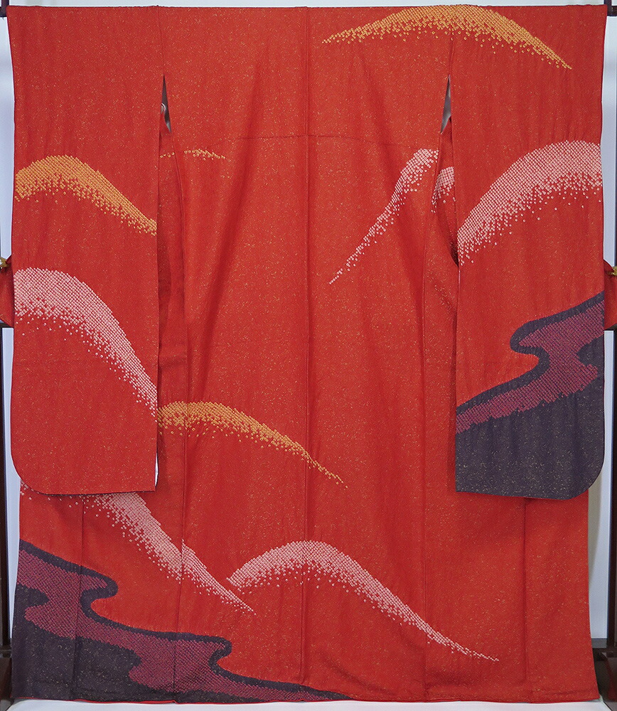 楽天市場】振袖 中振袖 正絹 赤疋田絞り 牡丹 裄180 レディース 単品