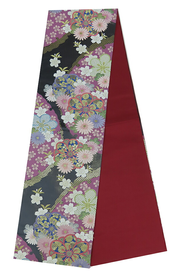 袋帯　振袖用　六通柄　桜　菊　梅　【中古】美品