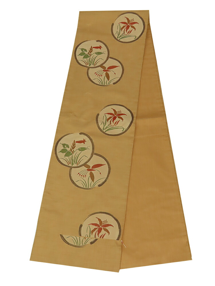袋帯　木屋太　六通柄　金茶系　【中古】美品