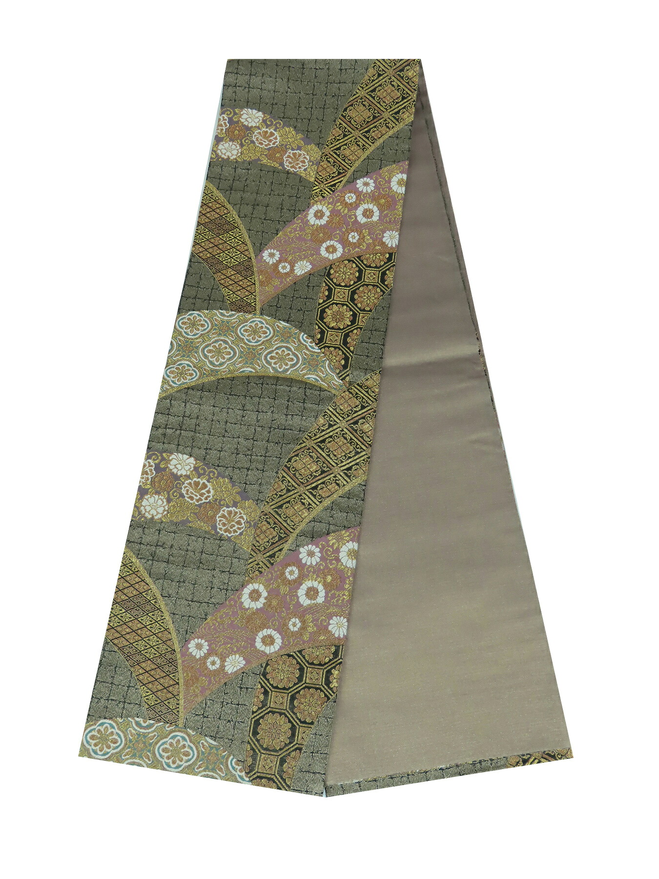 袋帯　六通柄　遺宝つづれ　正絹　金糸　438cm　【中古】美品　b3617ell