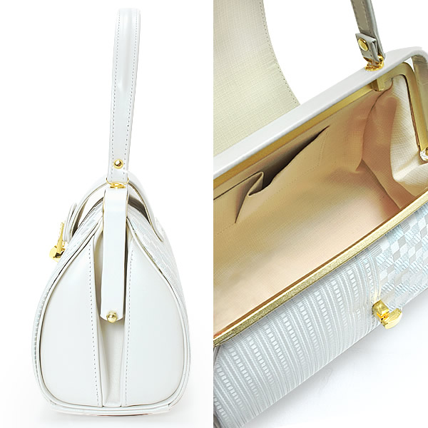 Kyoto Kimonomachi: Japanese Hakata ori bag single item [white , grid patterns] made in Japan ...