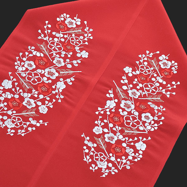 楽天市場】【Prices down2】刺繍 半衿 「黒地紗綾形模様に竹と桜