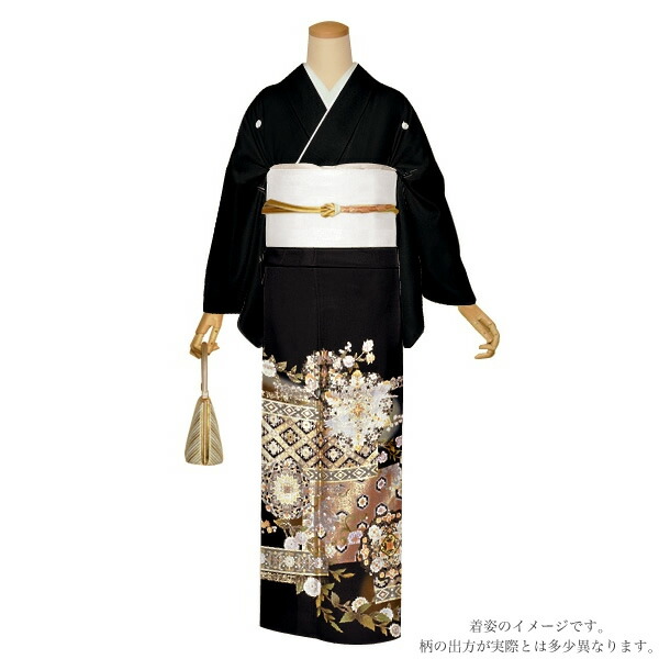 お仕立て上がり 黒留袖単品「華文」紋入れ代込み 高級プレタ 正絹着物 第一礼装 【メール便不可】＜T＞