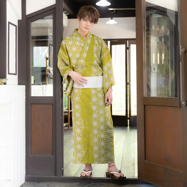 楽天市場 浴衣 メンズ 男性 夏着物 ポリエステル 破れ麻の葉 抹茶色 サイズ M L Ll 2l 男浴衣単品 ポリエステル浴衣 男性用浴衣単品 紳士浴衣 ゆかた Yukata メール便不可 Ss2106men 京都きもの町