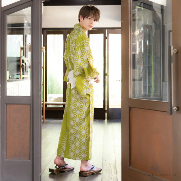 楽天市場 浴衣 メンズ 男性 夏着物 ポリエステル 破れ麻の葉 抹茶色 サイズ M L Ll 2l 男浴衣単品 ポリエステル浴衣 男性用浴衣単品 紳士浴衣 ゆかた Yukata メール便不可 Ss2106men 京都きもの町