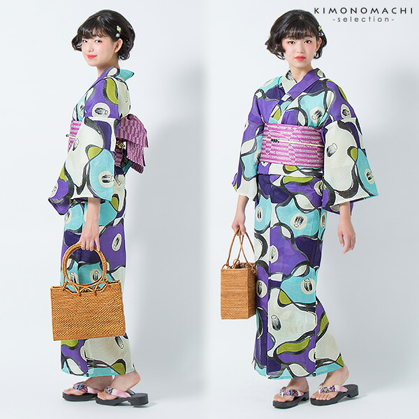 楽天市場】【Prices down】芸艸堂 浴衣「緑×オレンジ 水葵」山本