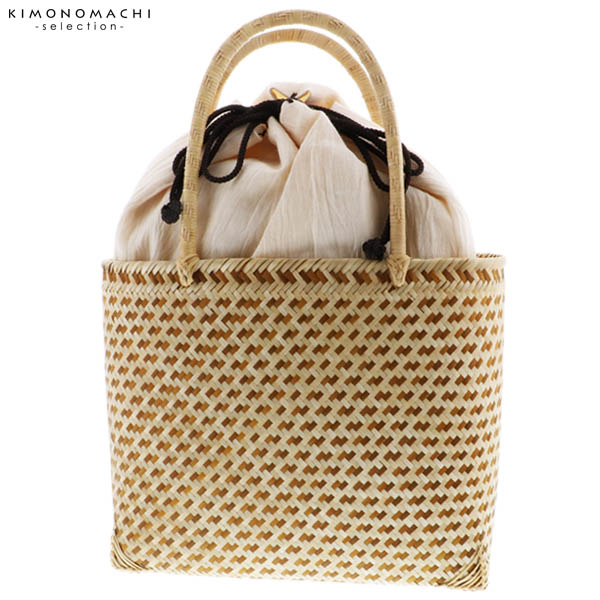 Kyoto Kimonomachi It Is A Basket Drawstring Purse Hemp Bag For It Is A Basket Drawstring Purse Hemp Bag For Bamboo Unbleached Plain Fabric Summer Festival