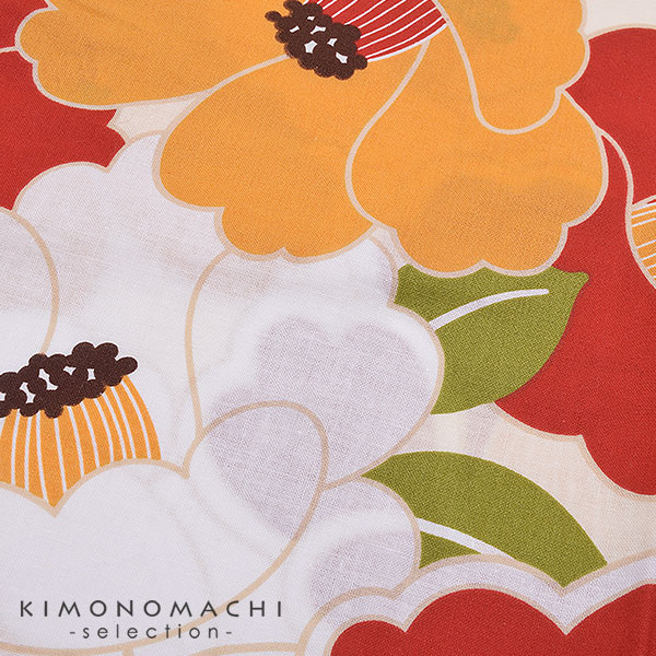 正規代理店 子供 浴衣単品 レトロカラー 椿 110 120 130 140 150 cm キッズ ジュニア レトロ 古典柄 女の子 子ども 浴衣  子供浴衣 こどもゆかた 夕涼み会 夏祭り 花火大会 レッド 赤 花柄ss2206kkd10 plan-jus.com
