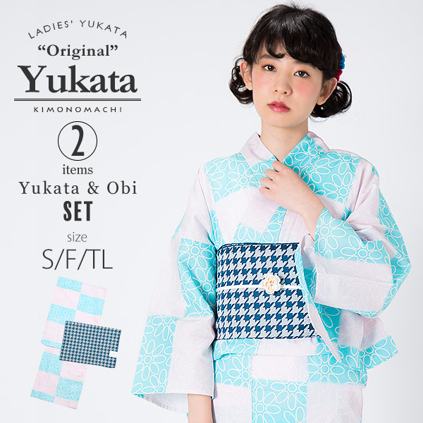 青と緑のチェック柄浴衣 楽天市場】(浴衣値下げ価格据え置き8/14迄)【Prices down2