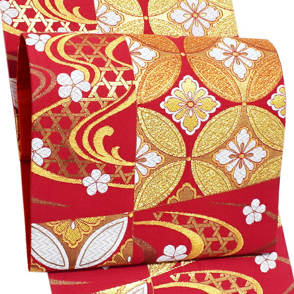 楽天市場】【Prices down3】振袖 袋帯「臙脂色 立涌に花文」お仕立て