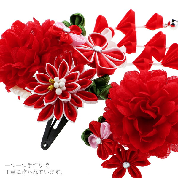 七五三早割10 Offcp9 3迄 七五三 髪飾り 三歳 つまみ細工 お花の髪飾り 赤 932 お花のパッチン留めミニ髪飾り2点セット 日本製 ヘアアクセサリー お子様用髪飾り 七五三髪飾り H メール便不可 Kanal9tv Com