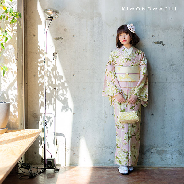 楽天市場 洗える着物 セット 袷着物 桜 ピンク 京袋帯 日向の白猫 Kimonomachi オリジナル 着物と帯の2点セット サイズs M L Tl Ll くすみピンク コーディネート済み着物セット 小紋 レディース キモノ メール便不可 京都きもの町