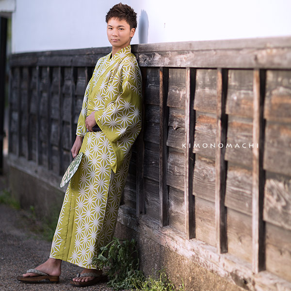 楽天市場 浴衣 メンズ 男性 夏着物 ポリエステル 破れ麻の葉 抹茶色 大きなサイズ 3l 4l 男浴衣単品 ポリエステル浴衣 男性用浴衣単品 紳士浴衣 ゆかた Yukata メール便不可 Ss2106men10 京都きもの町