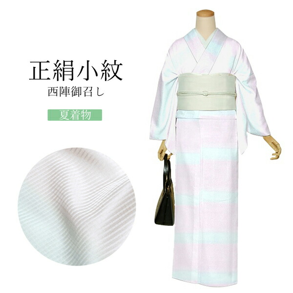 小紋 風道織御召地 古典文様 金彩 正絹 反物 小紋 反物 正絹 金彩友禅 和田光正作 草葉模様 丹後ちりめん 京