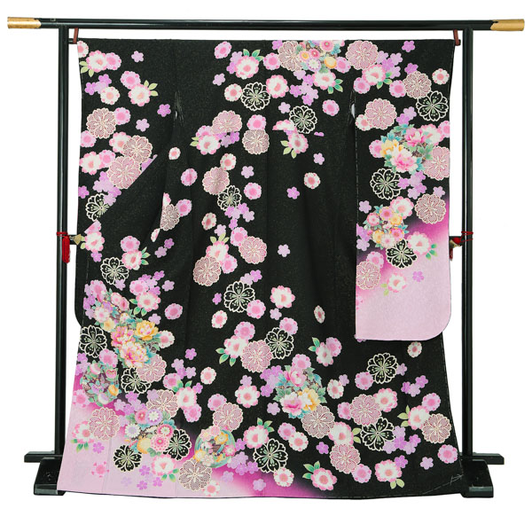 楽天市場】【新古品】お仕立て上がり 振袖単品 「黒地 雪芝に梅