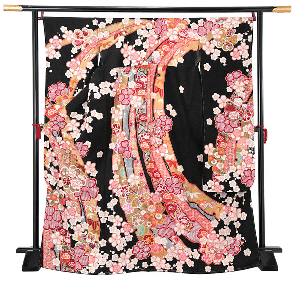 【新古品】お仕立て上がり 振袖単品 「黒地　雪芝に梅」 振り袖 着物 レディース 成人式 結婚式 結納 パーティー 晴れ着 【メール便不可】ss2512fml10