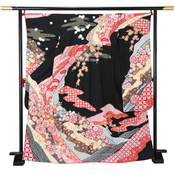 楽天市場】未仕立て 振袖 単品 「緑 桜と菊に熨斗」 仮絵羽 振り袖