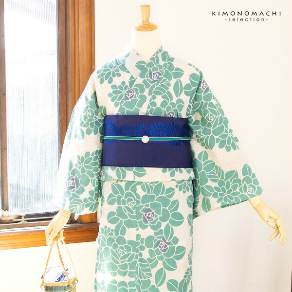 74 Off 浴衣 レディース 単品 お仕立て上がり浴衣 プレタ 生成り色 青磁色 薔薇 先染め 和布流 Fサイズ シック 大人 モダン 粋 古典 ゆかた 女性 ブランド ブランド浴衣 花火大会 夏祭り H Fucoa Cl