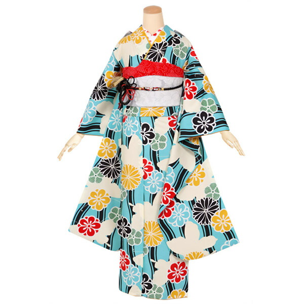 楽天市場】【中古品】仕立て上がり 振袖 「和遊日 紫 市松に椿笹菊」貸