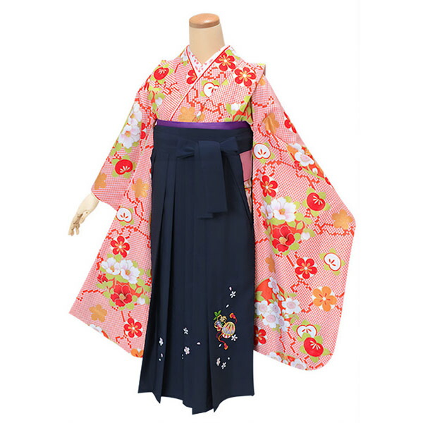 楽天市場】【中古品】ジュニア用 振袖単品「朱色 鹿の子柄に花の丸