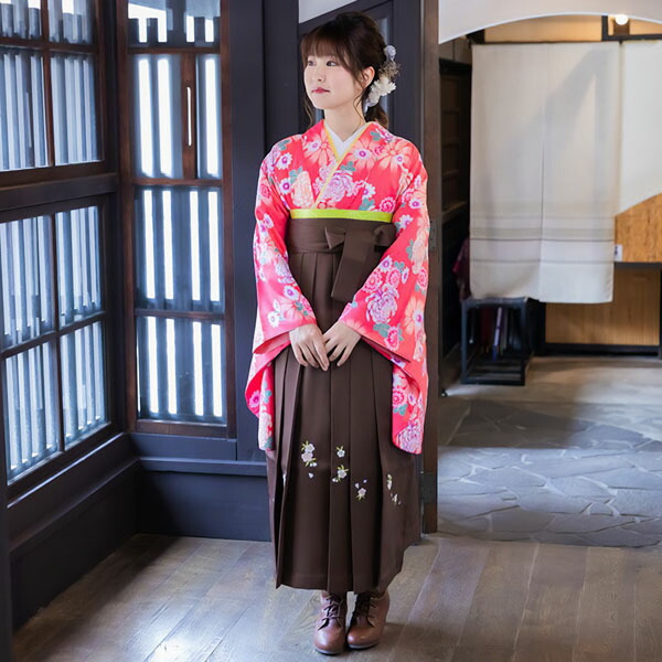 【中古品】二尺袖 単品「ピンク　菊柄」貸衣装処分 レンタル処分品 卒業式 【メール便不可】ss2603kck10