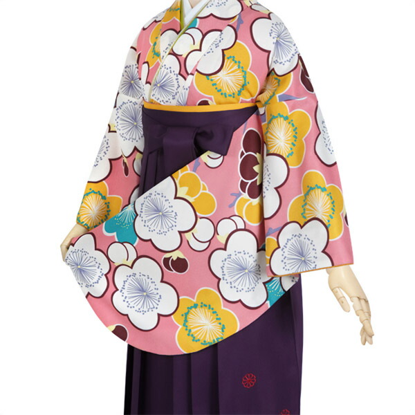 【中古品】二尺袖 単品「ピンク　梅の花」貸衣装処分 レンタル処分品 卒業式 【メール便不可】ss2603kck10