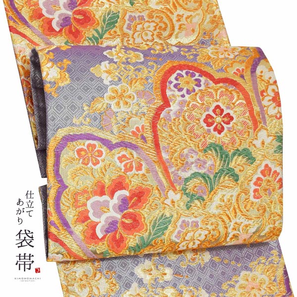 振袖 聚楽 袋帯 六通 本金箔 松桐瑞鳥文 膨れ織り 金糸 美品 秀品 振袖 聚楽 袋帯 六通 本金箔 松桐瑞鳥文 膨れ織り 金糸 美品 秀