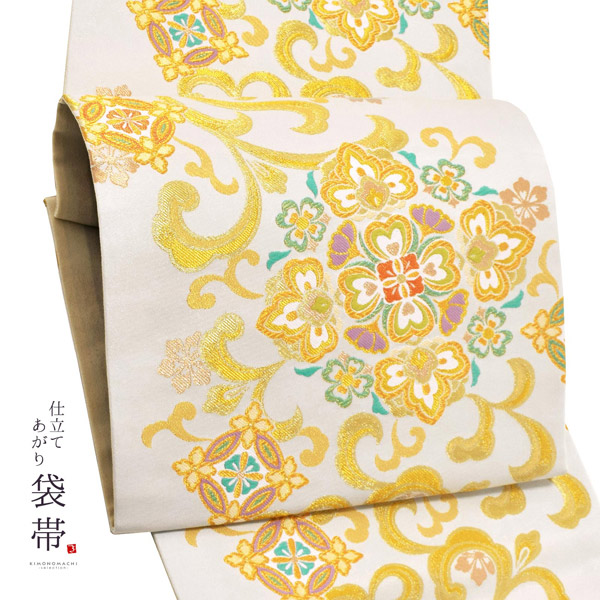 楽天市場】礼装向け 袋帯 単品 お仕立て上がり「ベージュ地 七宝花菱に