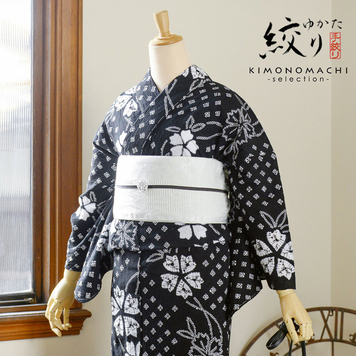 有松絞り浴衣 新品 仕立て上りhanashibori紺地 有松絞り浴衣 新品 仕立て上りhanashibori紺地 有松絞り浴衣