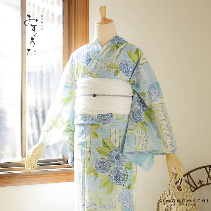 楽天市場】浴衣 レディース ブランド浴衣 単品 「みすゞうた 金魚 紺青