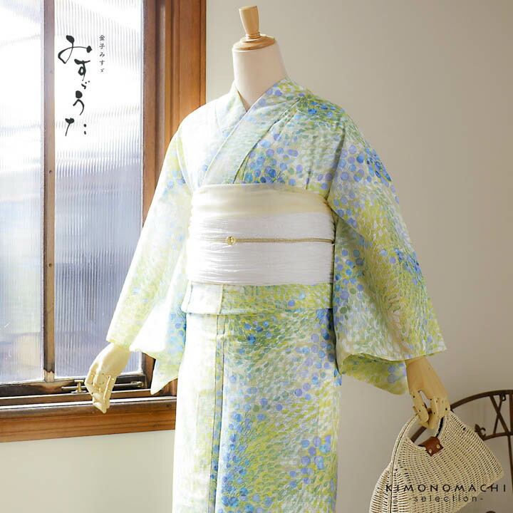 【再値下げ！】みすゞうた 浴衣 空いろの花 藤色 浴衣 レディース 単品 みすずうた フリーサイズ 藤色 紺 つりが