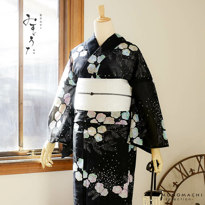 楽天市場】浴衣 レディース 単品 お仕立て上がり浴衣 綿絽浴衣「流水