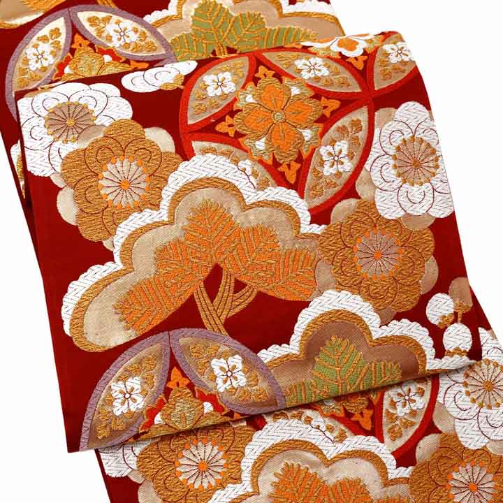 楽天市場】西陣織 袋帯 単品 お仕立て上がり「黒色 七宝花文」河合美術