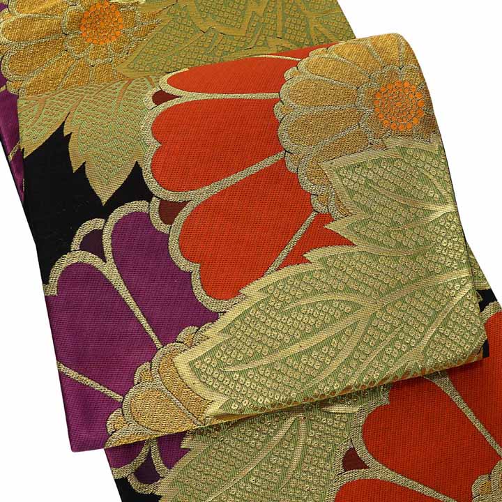 楽天市場】西陣織 袋帯 単品 お仕立て上がり「黒色 七宝花文」河合美術