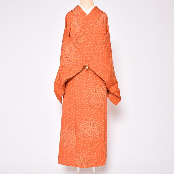 楽天市場】【中古品】仕立て上がり 袷着物 「芥子色 カラフル鮫小紋