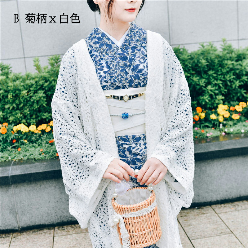 レース羽織 送料無料 花柄 古典 総レース 通年 着物コート レ スコート 羽織 レトロ ラッセル レース レ ス羽織 塵除け レ ス着物 モダン 6種類 単衣