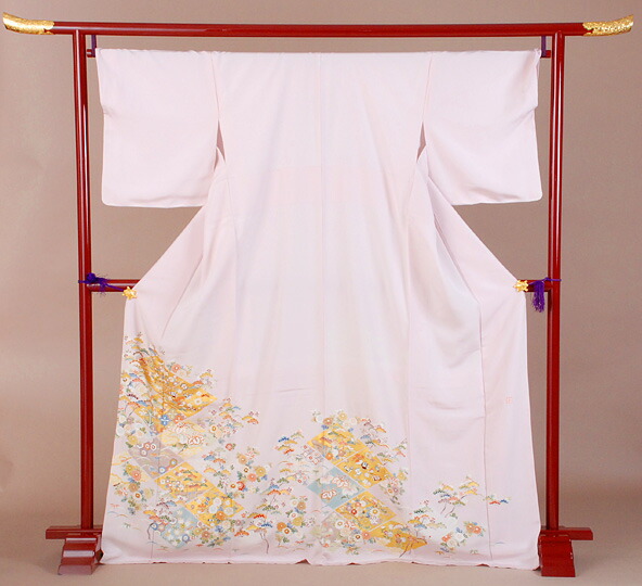 【レンタル】秋の挙式 色留袖レンタル 着物レンタル 留袖フルセット 色留袖 レンタル 結婚式 披露宴 叙勲式 親族 列席者 おすすめ 貸衣装 正絹 姉妹 叔母 伯母 ピンク 宝尽くし 古典 MLサイズ 【品番：i-130】