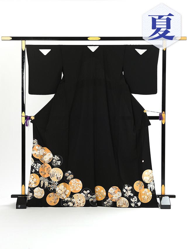 【レンタル】単衣 黒留袖レンタル 着物レンタル 留袖 フルセット 黒留袖 レンタル 結婚式 披露宴 レンタル 母親 親族 列席者 おすすめ 貸衣装 正絹 姉妹 叔母 伯母 夏 6月 9月 【t-105h】 50代