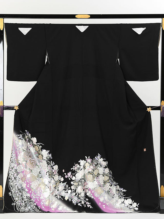 【レンタル】 黒留袖レンタル 着物レンタル 留袖　桂由美 　「花リボン」 MLサイズ yumi-katsura_24 フルセット 黒留袖 レンタル 結婚式 披露宴 レンタル 母親 親族 列席者 おすすめ 貸衣装 正絹 姉妹 叔母 伯母 50代 18,318円