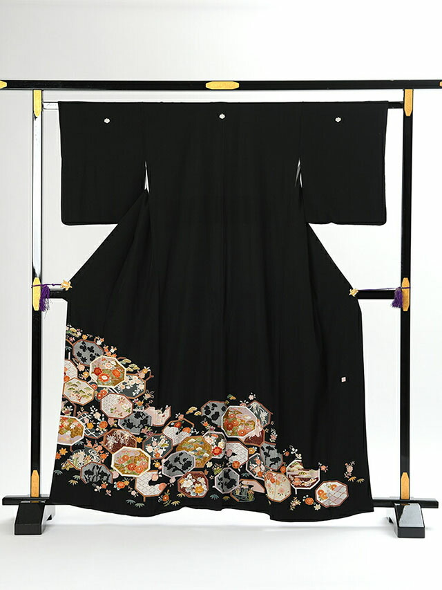 【レンタル】 黒留袖レンタル 着物レンタル 留袖　tomesode104 フルセット 黒留袖 レンタル 結婚式 披露宴 レンタル 母親 親族 列席者 おすすめ 貸衣装 正絹 姉妹 叔母 伯母 50代