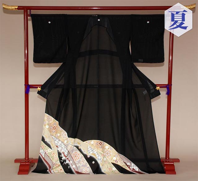 【レンタル】 黒留袖レンタル 着物レンタル 留袖 絽 フルセット 黒留袖 レンタル 結婚式 披露宴 レンタル 母親 親族 列席者 おすすめ 貸衣装 正絹 姉妹 叔母 伯母 夏 盛夏 7月 8月 【品番：RT-1】 50代